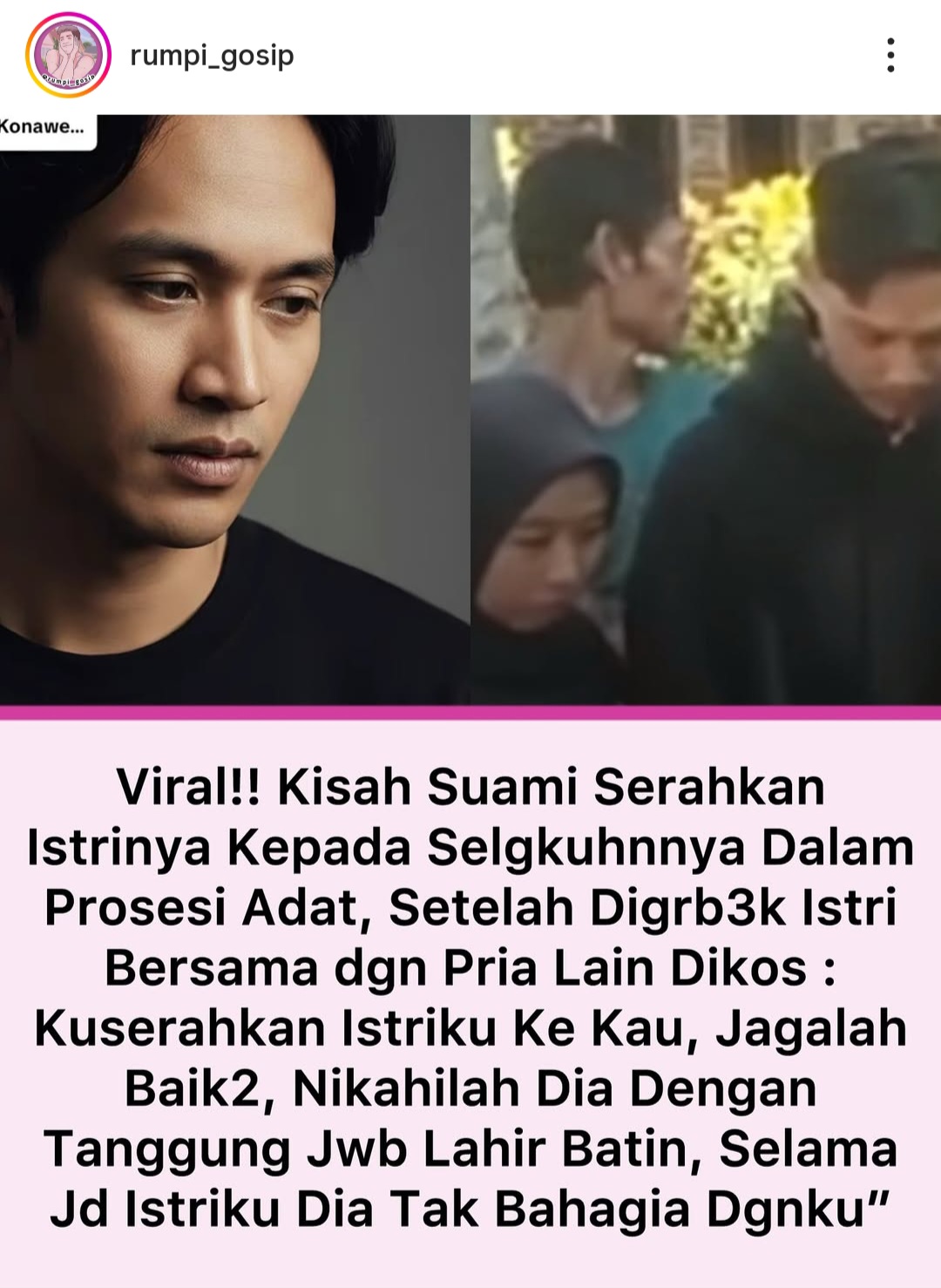 Viral suami serahkan istri ke selingkuhan usai pergoki keduanya bermesraan di indekos